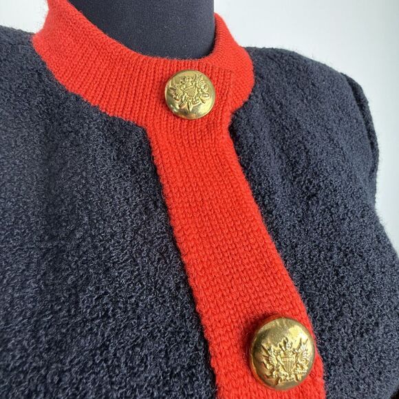 Vintage 1980s Adolfo New York Black Boucle Long Cardigan Knit Coat Dress - Picture 14 of 14